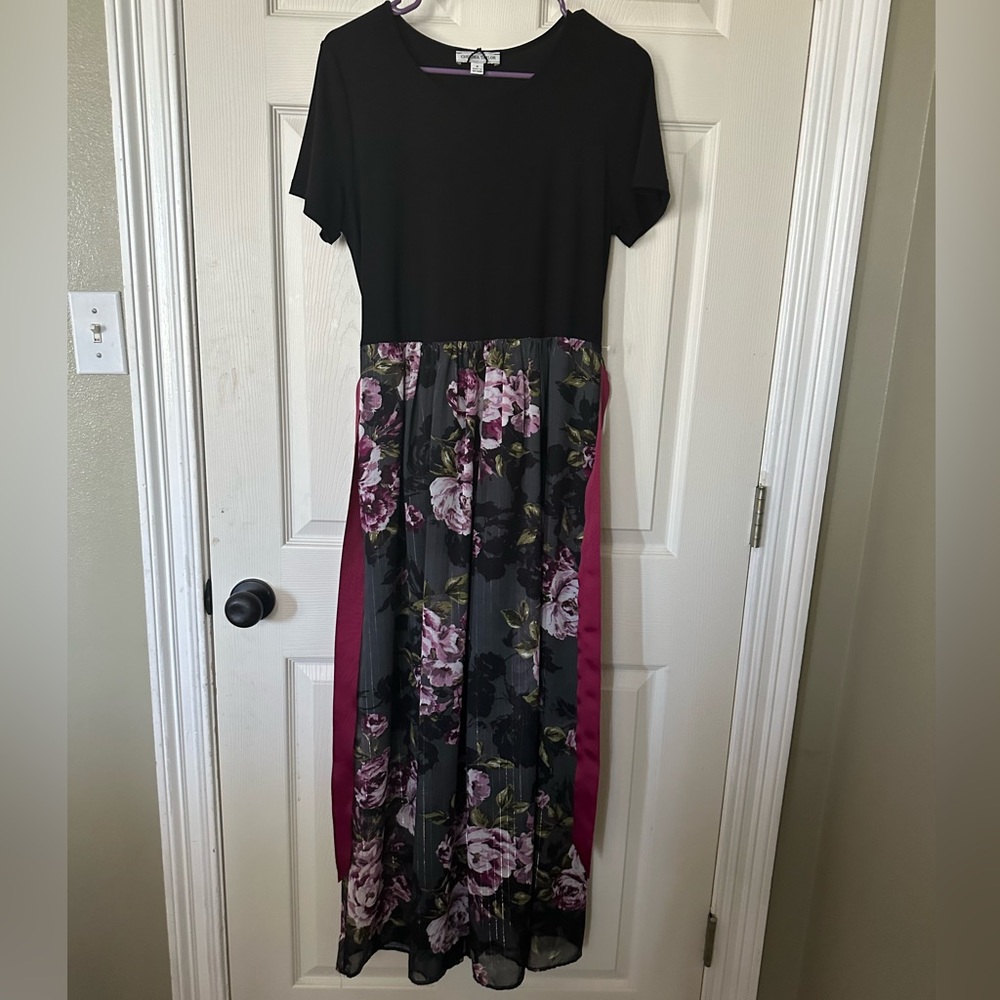 Black dress with floral bottom